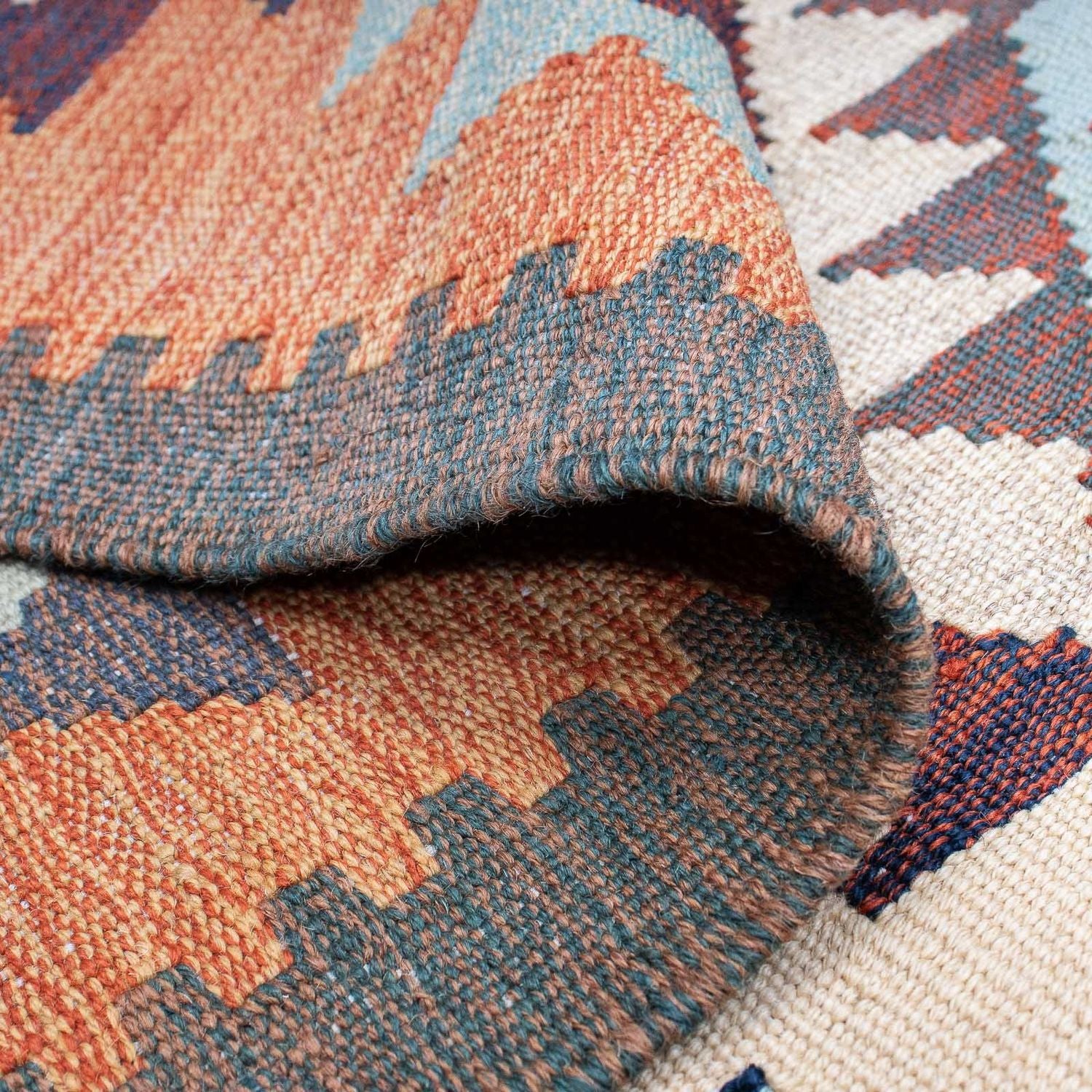 Alfombra Kelim - Tendencia - 203 x 146 cm - multicolor