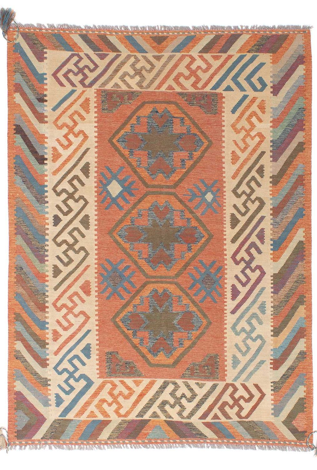 Alfombra Kelim - Tendencia - 200 x 147 cm - multicolor