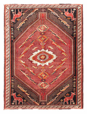 Alfombra persa - Nómada - 167 x 127 cm - rojo oscuro