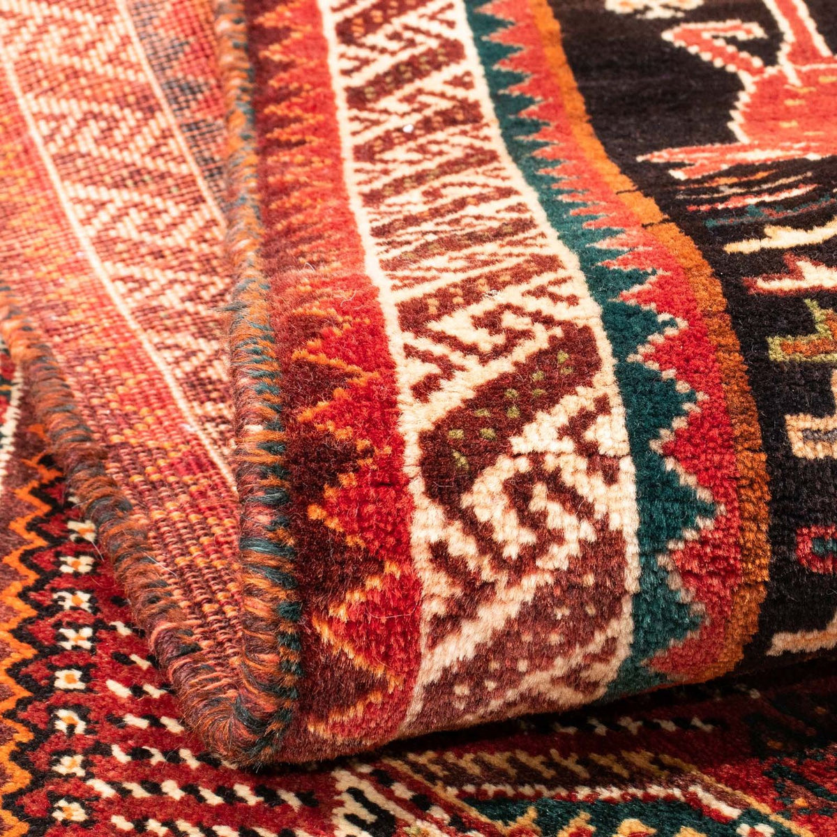 Alfombra persa - Nómada - 167 x 127 cm - rojo oscuro