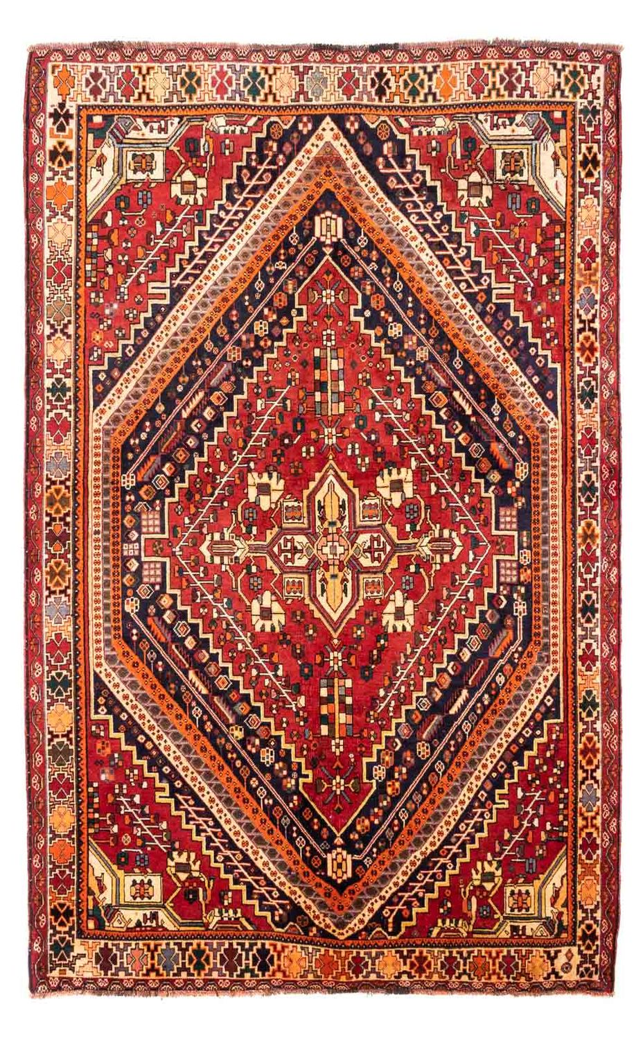 Alfombra persa - Nómada - 255 x 163 cm - rojo oscuro