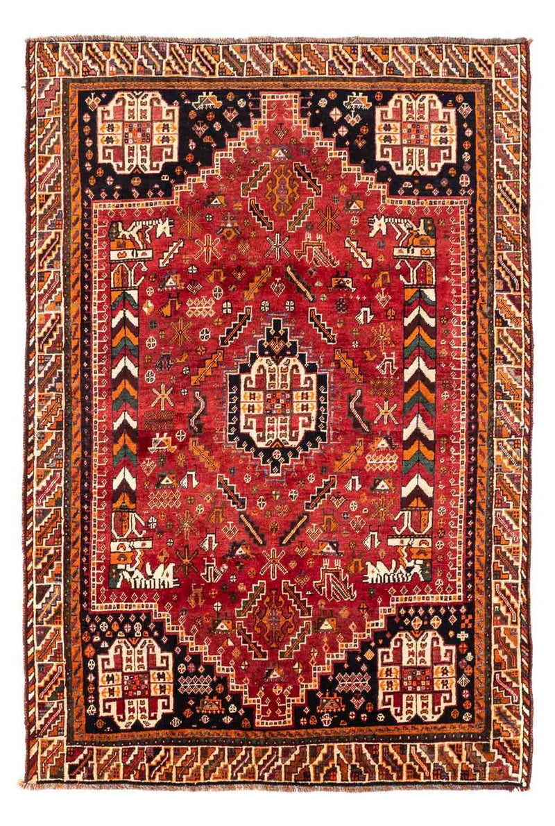 Alfombra persa - Nómada - 234 x 155 cm - rojo oscuro