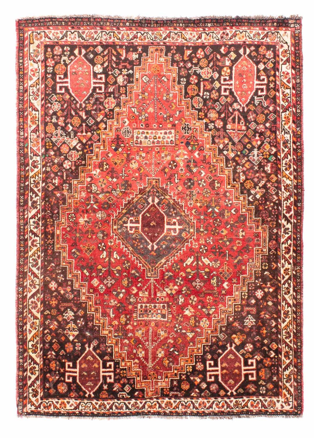 Alfombra persa - Nómada - 176 x 123 cm - rojo oscuro