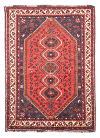 Alfombra persa - Nómada - 155 x 116 cm - rojo oscuro