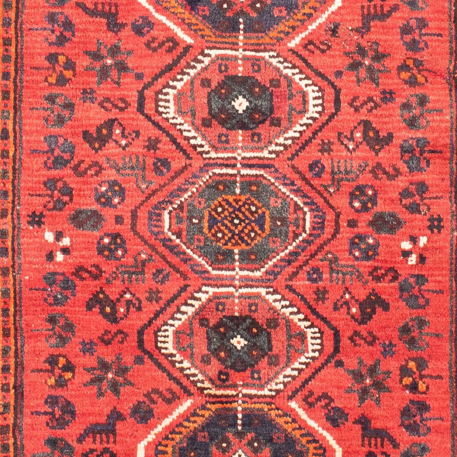 Alfombra persa - Nómada - 155 x 116 cm - rojo oscuro