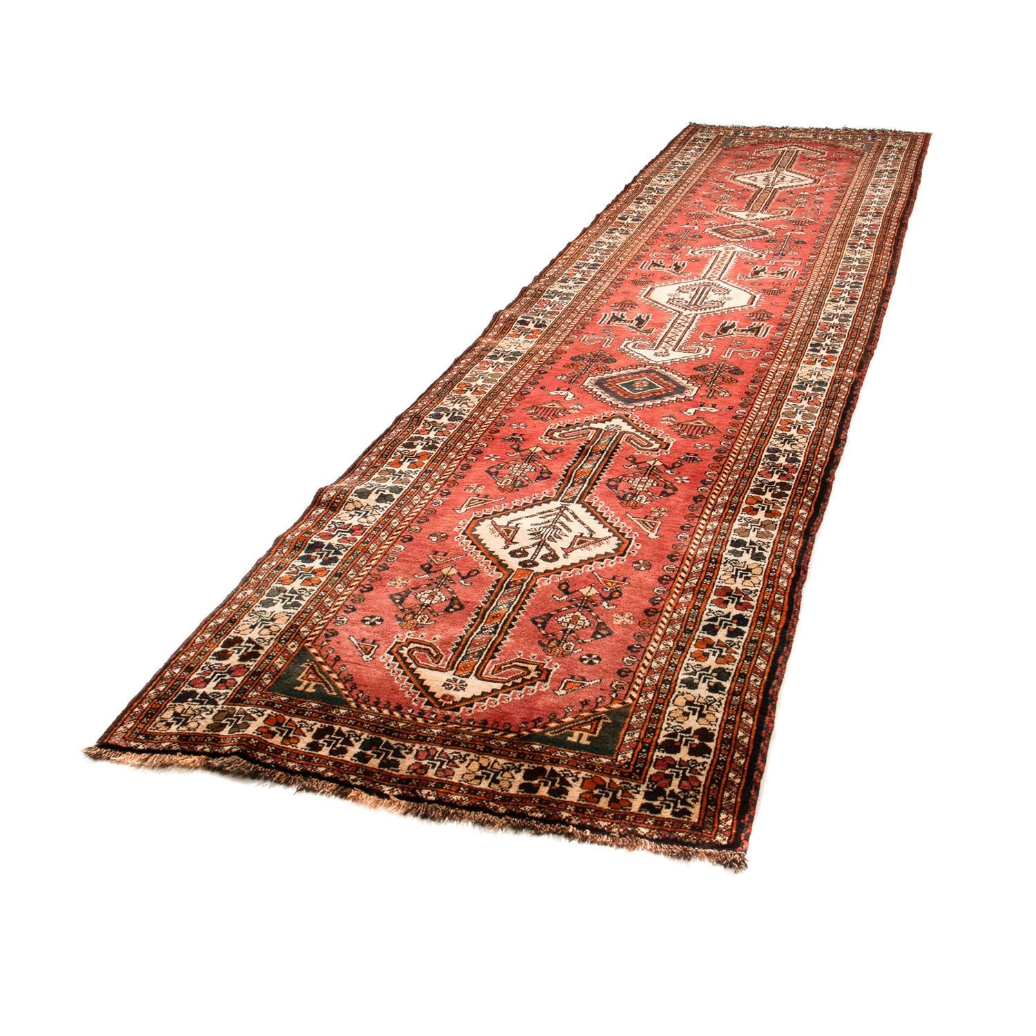 Alfombra de pasillo Alfombra persa - Nómada - 412 x 107 cm - rojo