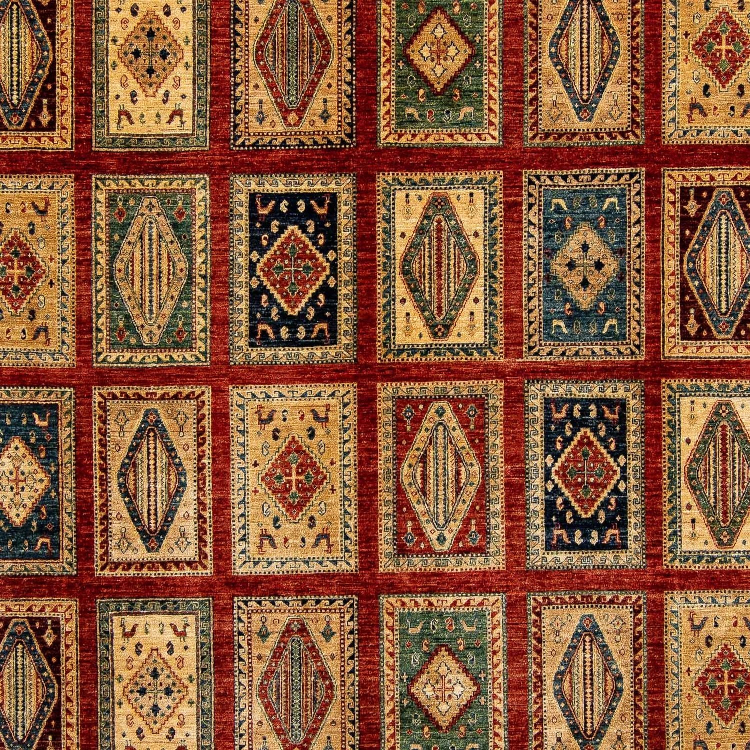 Alfombra persa - Nómada - 384 x 302 cm - rojo oscuro