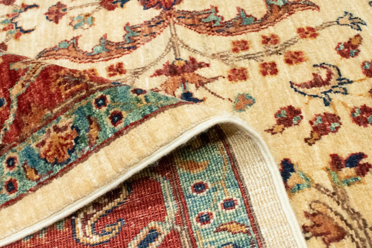 Alfombra afgana - 199 x 156 cm - beige