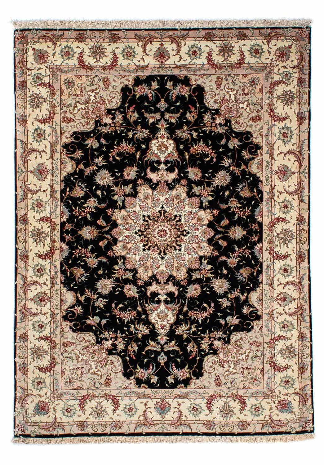 Alfombra persa - Tabriz - 213 x 152 cm - azul oscuro
