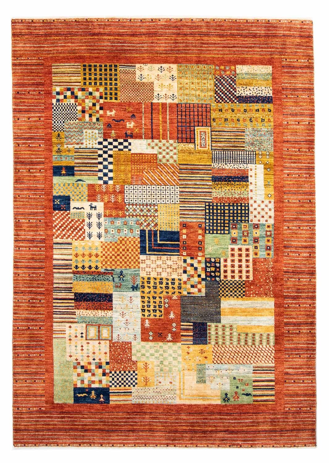 Alfombra Gabbeh - Loribaft Persa - 228 x 170 cm - óxido