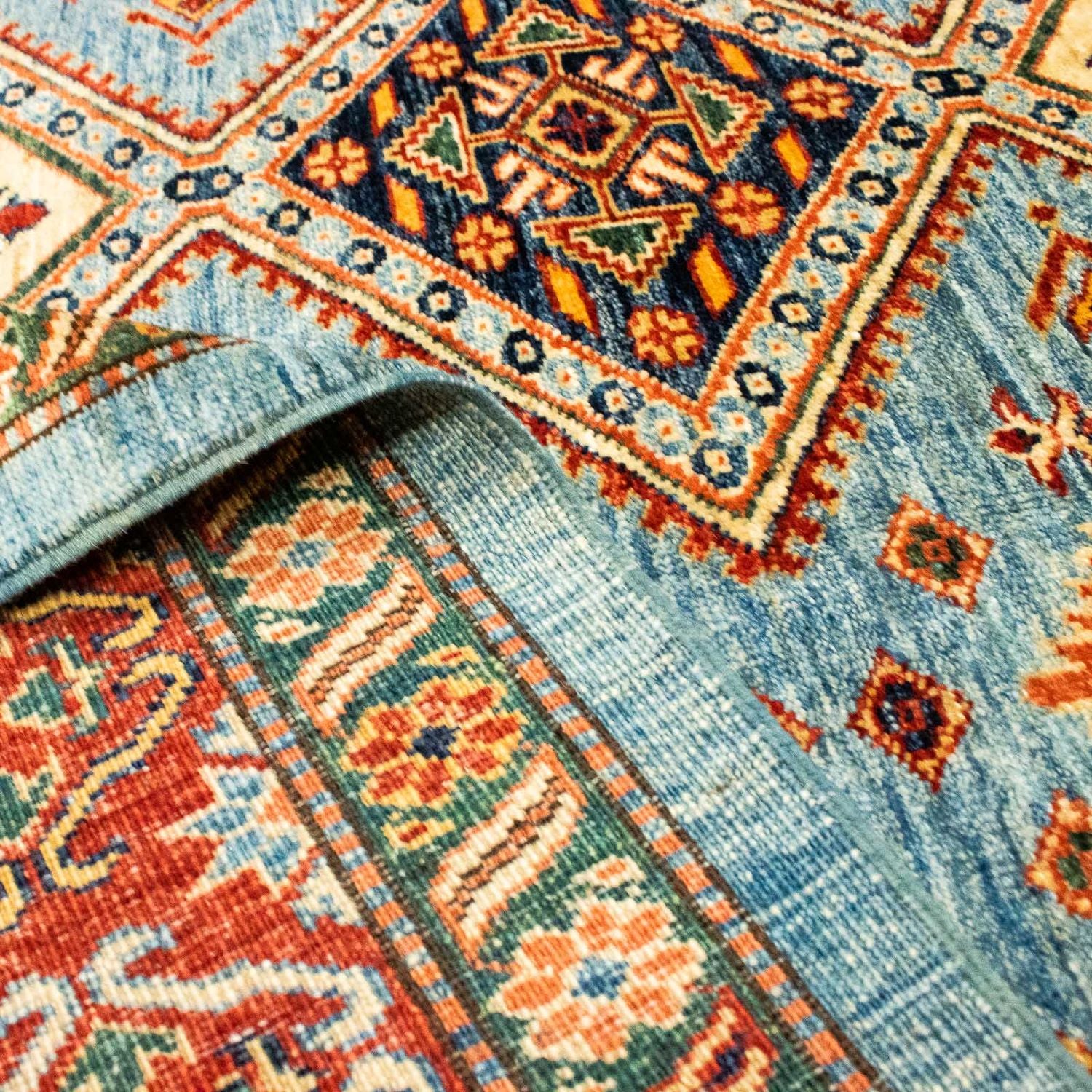 Alfombra Ziegler - Kazak - 271 x 184 cm - azul claro