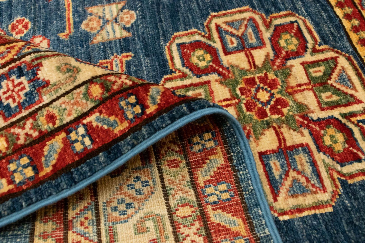 Alfombra Ziegler - Kazak - 126 x 85 cm - azul