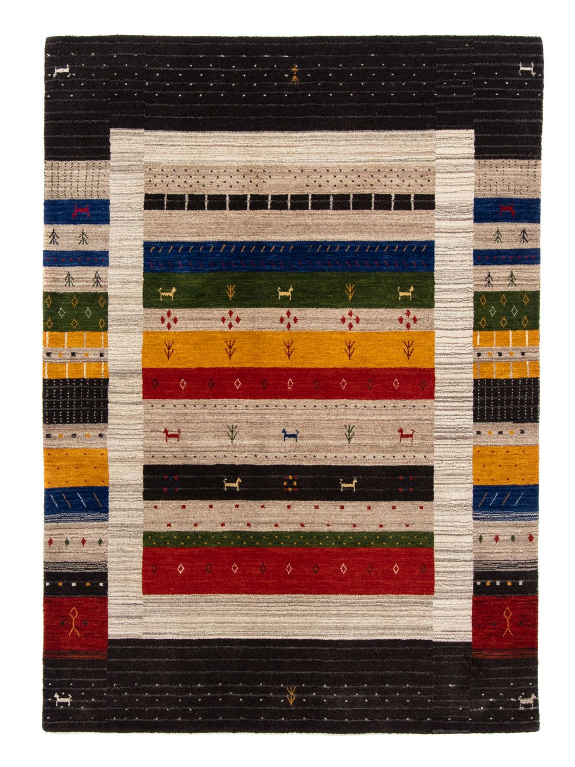 Alfombra Gabbeh - Loribaft Persa - 202 x 143 cm - multicolor