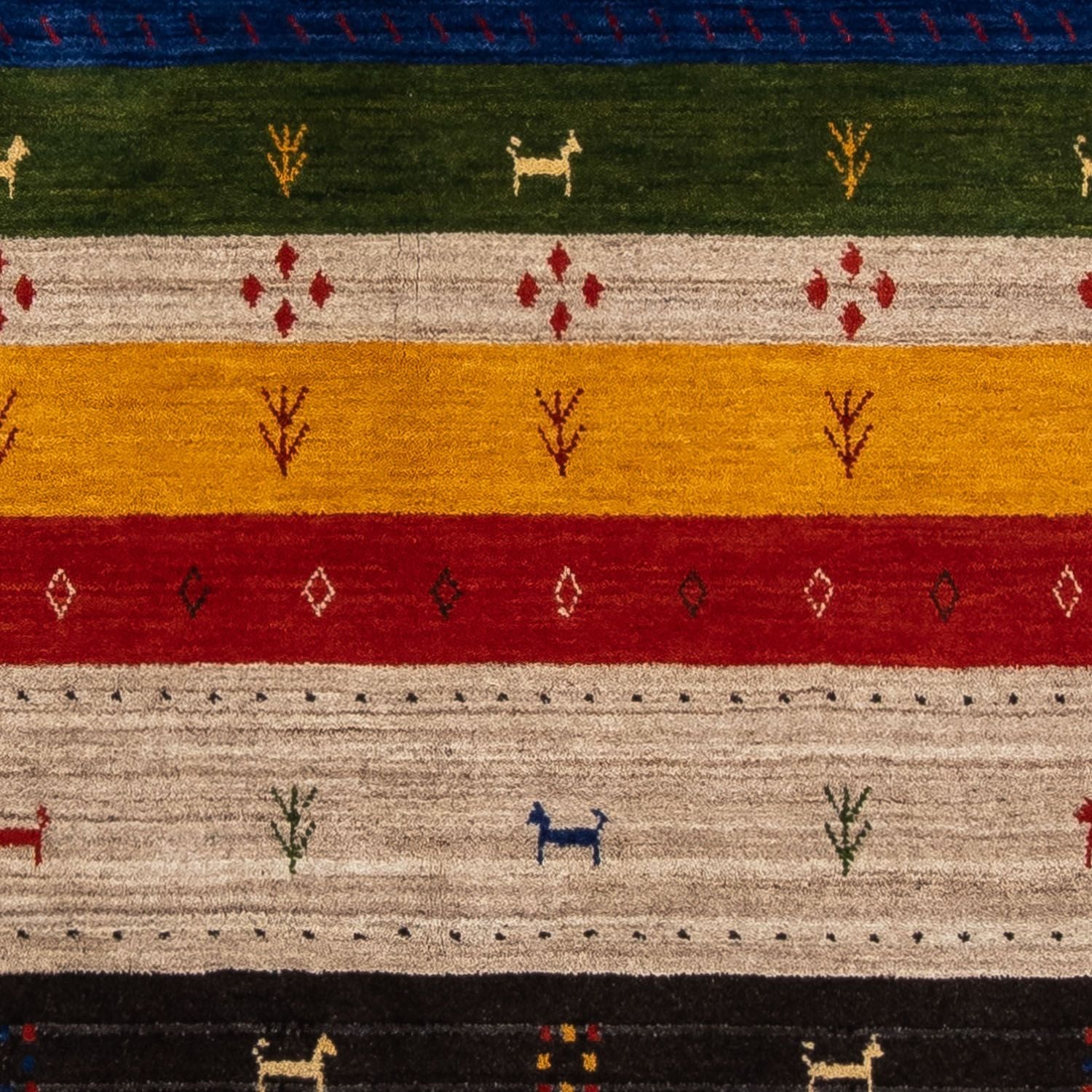Alfombra Gabbeh - Loribaft Persa - 202 x 143 cm - multicolor