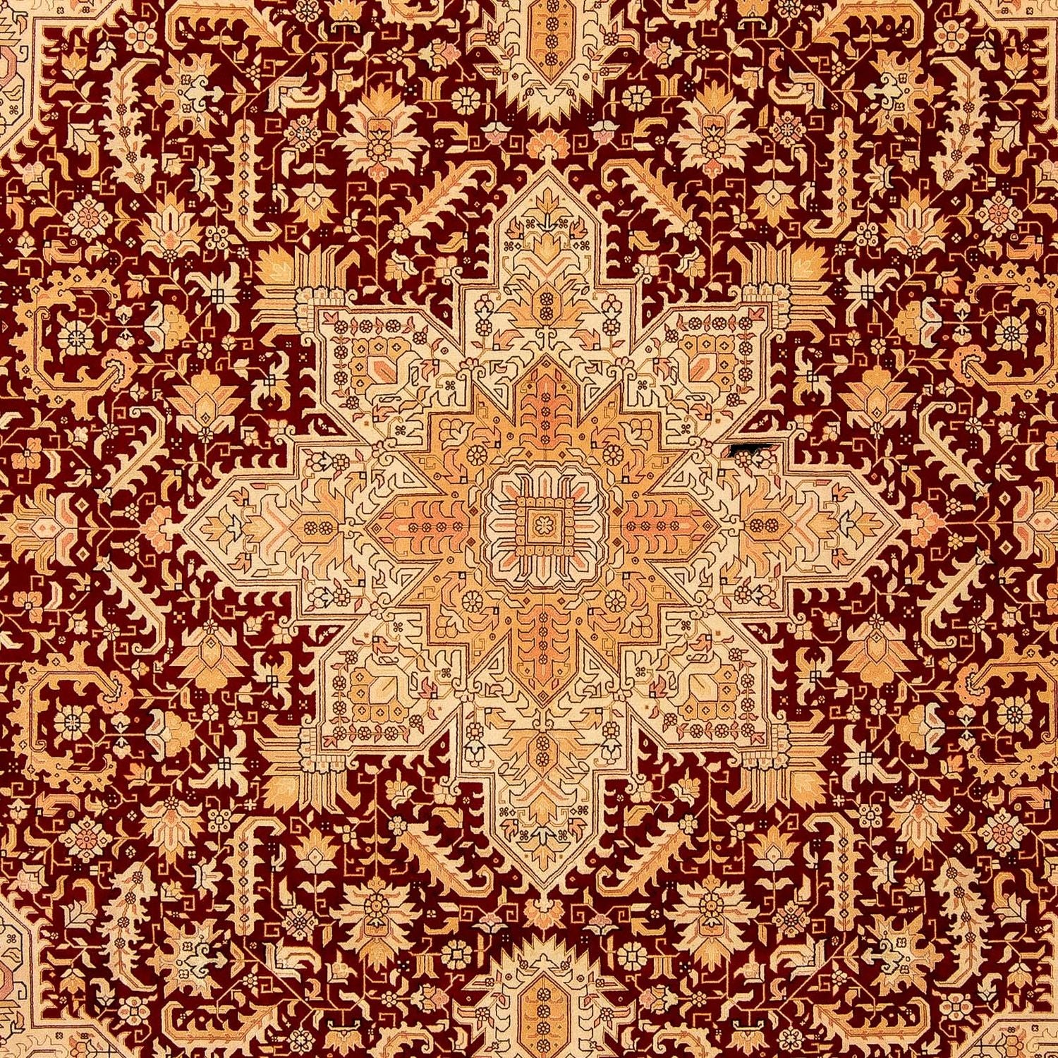 Alfombra Persa - Tabriz - Real - 360 x 253 cm - rojo oscuro