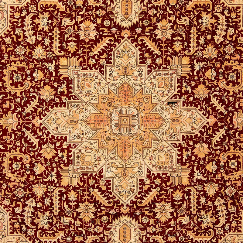 Alfombra Persa - Tabriz - Real - 360 x 253 cm - rojo oscuro