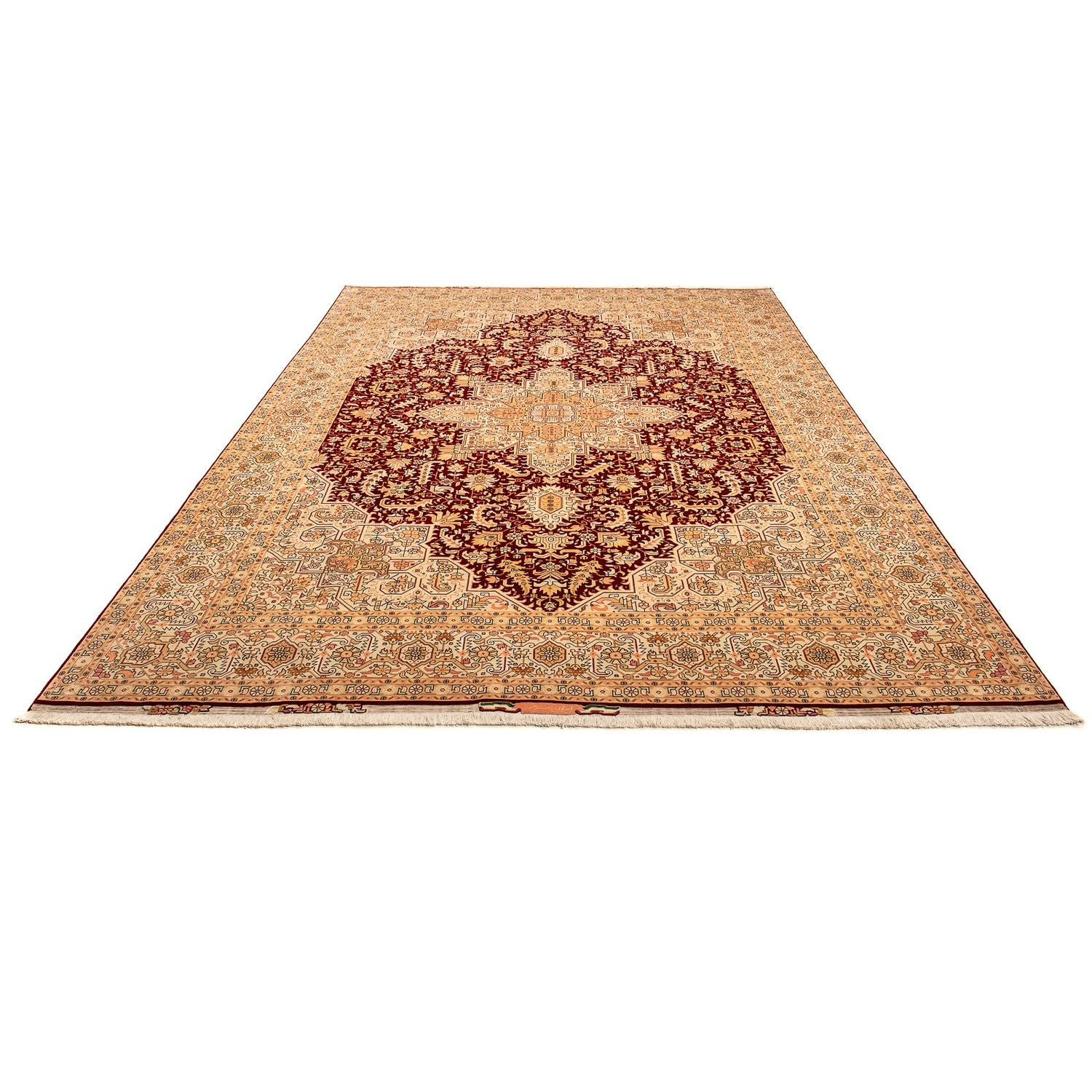 Alfombra Persa - Tabriz - Real - 360 x 253 cm - rojo oscuro