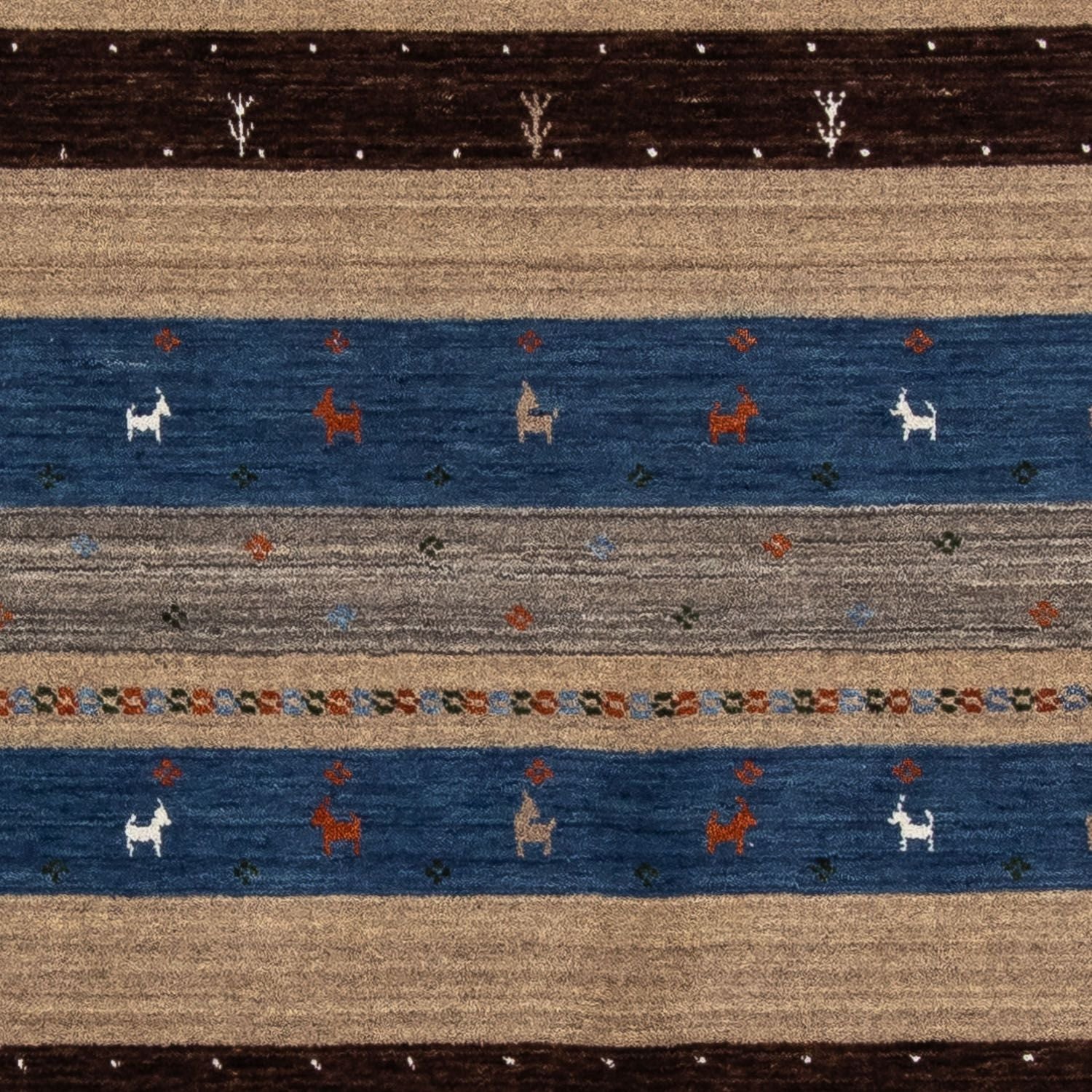 Alfombra Gabbeh - Loribaft Persa - 206 x 141 cm - marrón