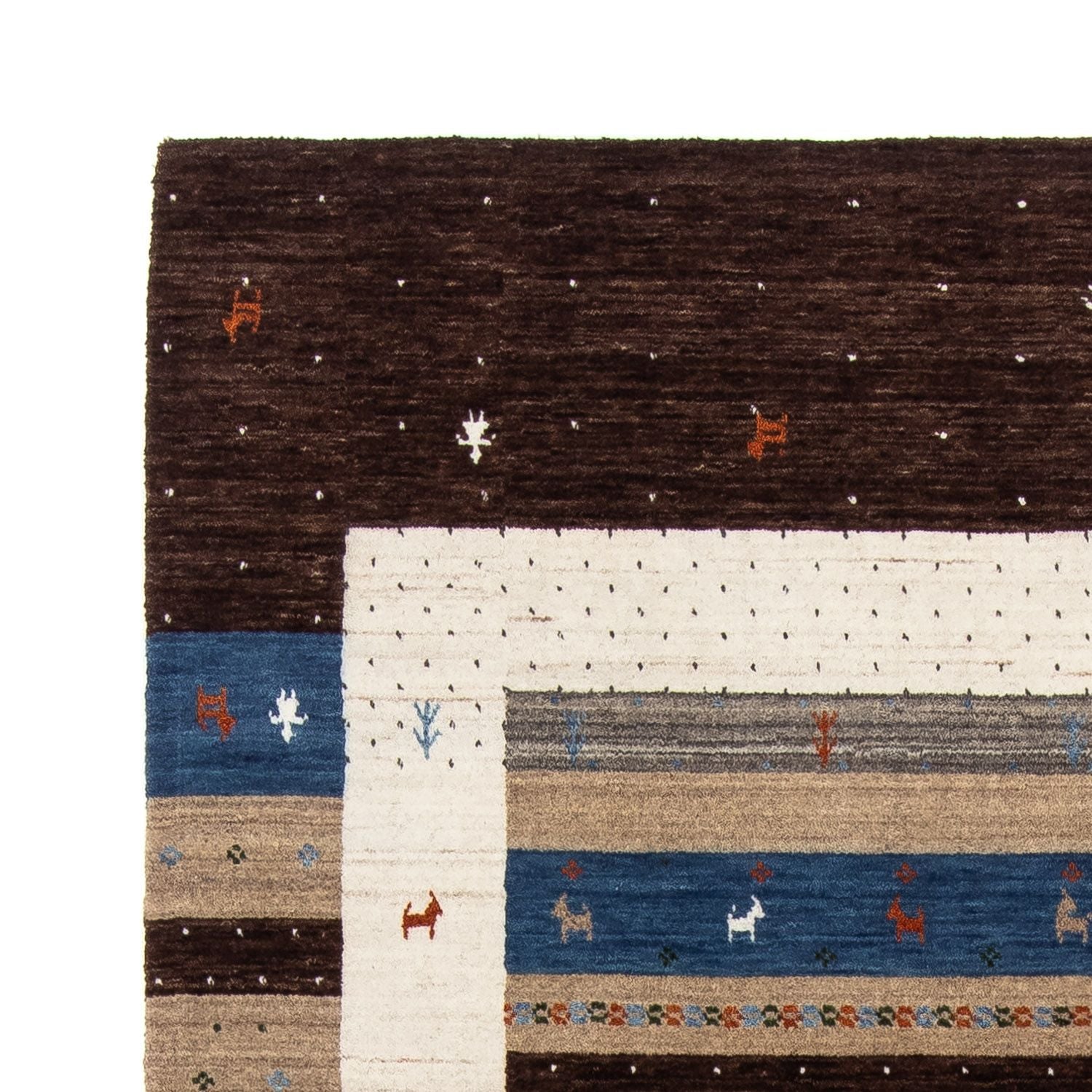 Alfombra Gabbeh - Loribaft Persa - 206 x 141 cm - marrón