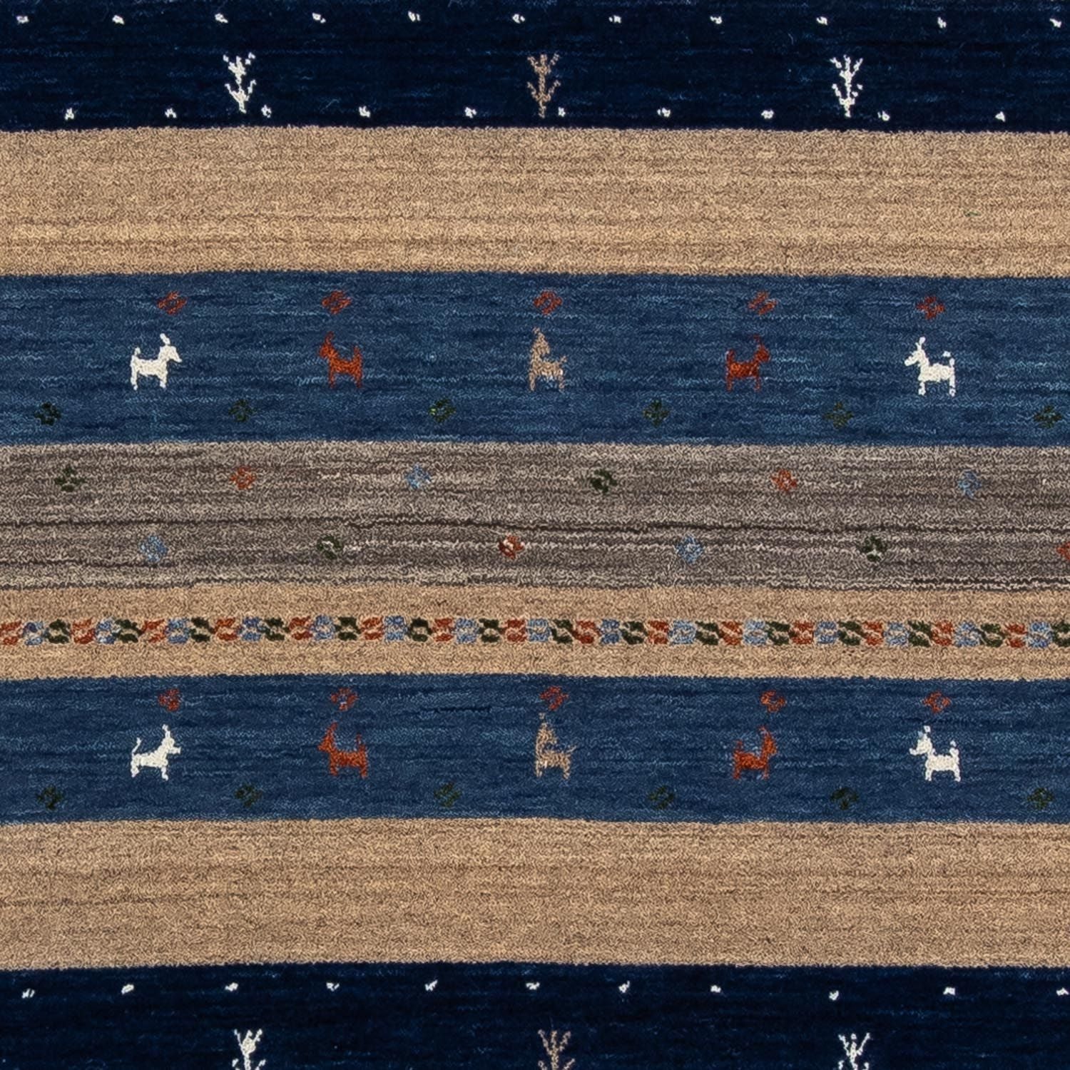 Alfombra Gabbeh - Loribaft Persa - 201 x 144 cm - azul oscuro