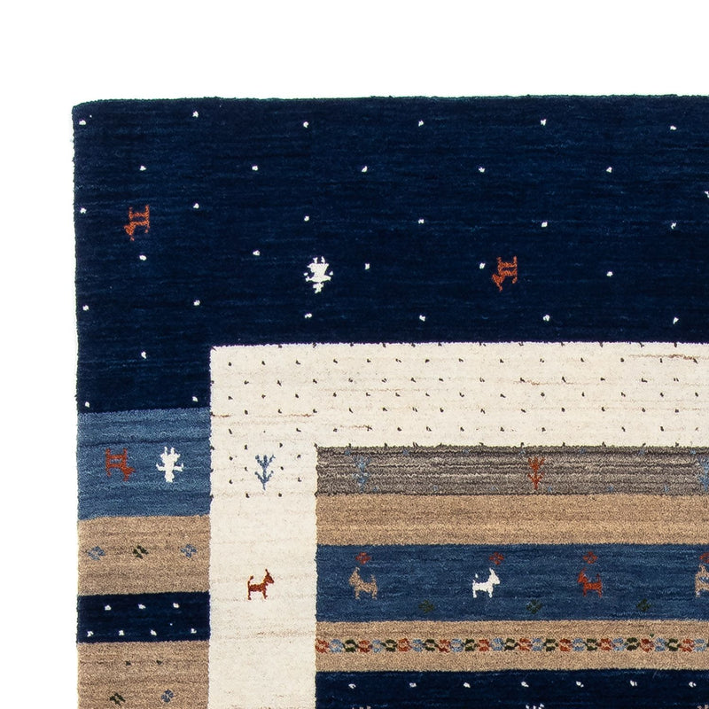 Alfombra Gabbeh - Loribaft Persa - 201 x 144 cm - azul oscuro