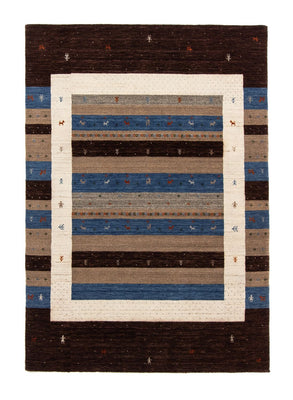 Alfombra Gabbeh - Loribaft Persa - 204 x 142 cm - azul oscuro