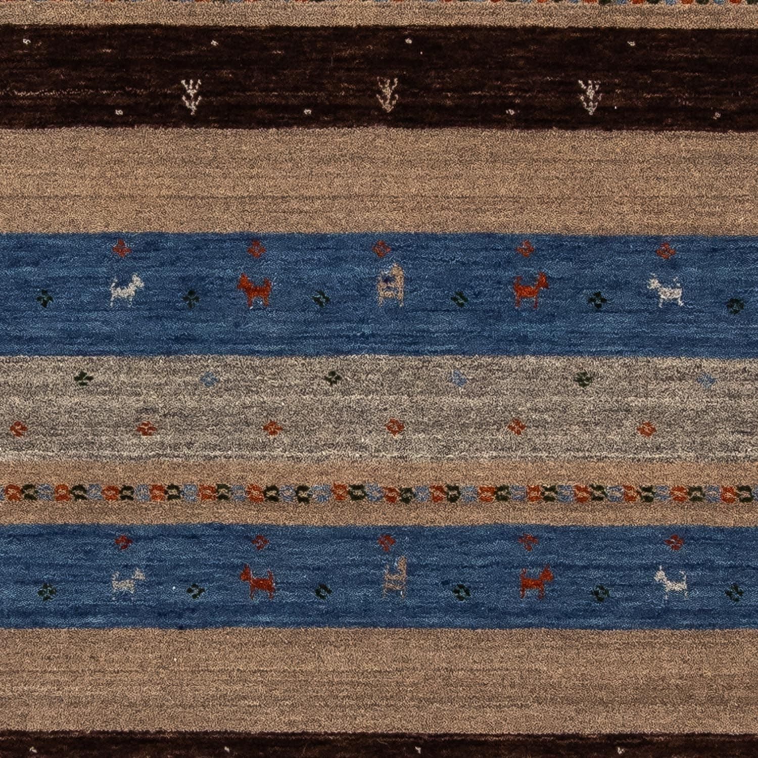 Alfombra Gabbeh - Loribaft Persa - 204 x 142 cm - azul oscuro
