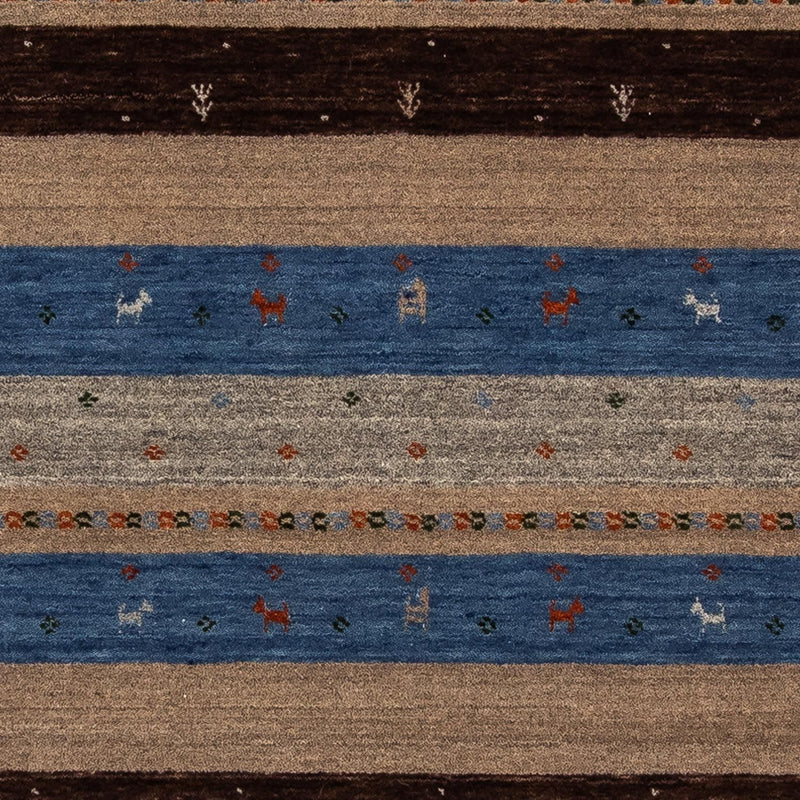 Alfombra Gabbeh - Loribaft Persa - 204 x 142 cm - azul oscuro
