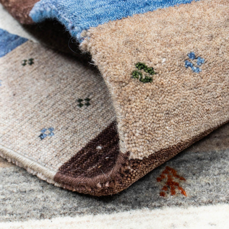Alfombra Gabbeh - Loribaft Persa - 204 x 142 cm - azul oscuro