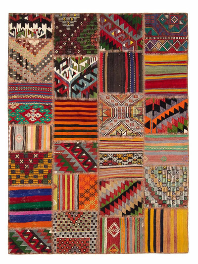 Alfombra de patchwork 168x238cm - Alfombra de lana