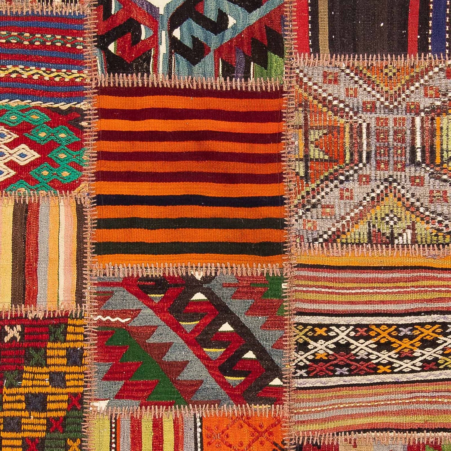 Alfombra de patchwork - 238 x 168 cm - multicolor