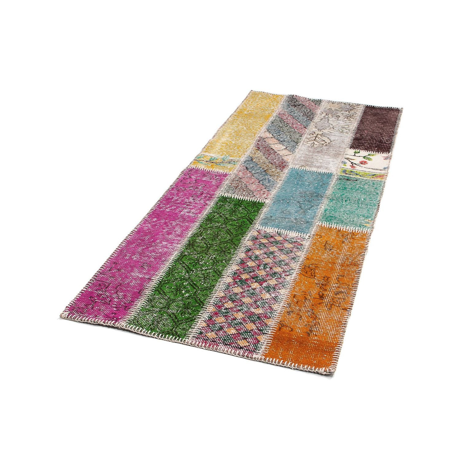 Alfombra de pasillo Alfombra de patchwork - 202 x 80 cm - multicolor