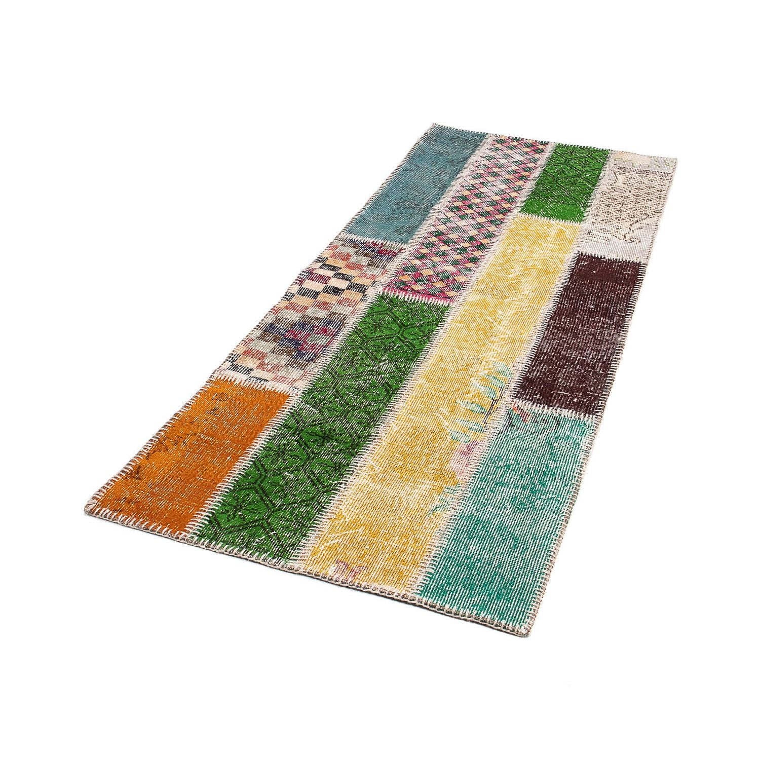 Alfombra de pasillo Alfombra de patchwork - 203 x 90 cm - multicolor