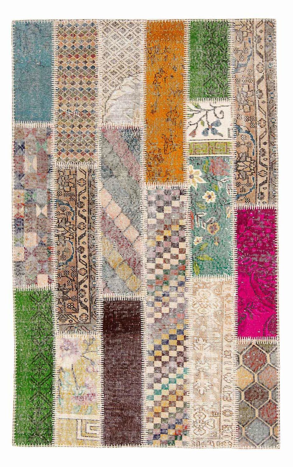 Alfombra de patchwork - 184 x 120 cm - multicolor