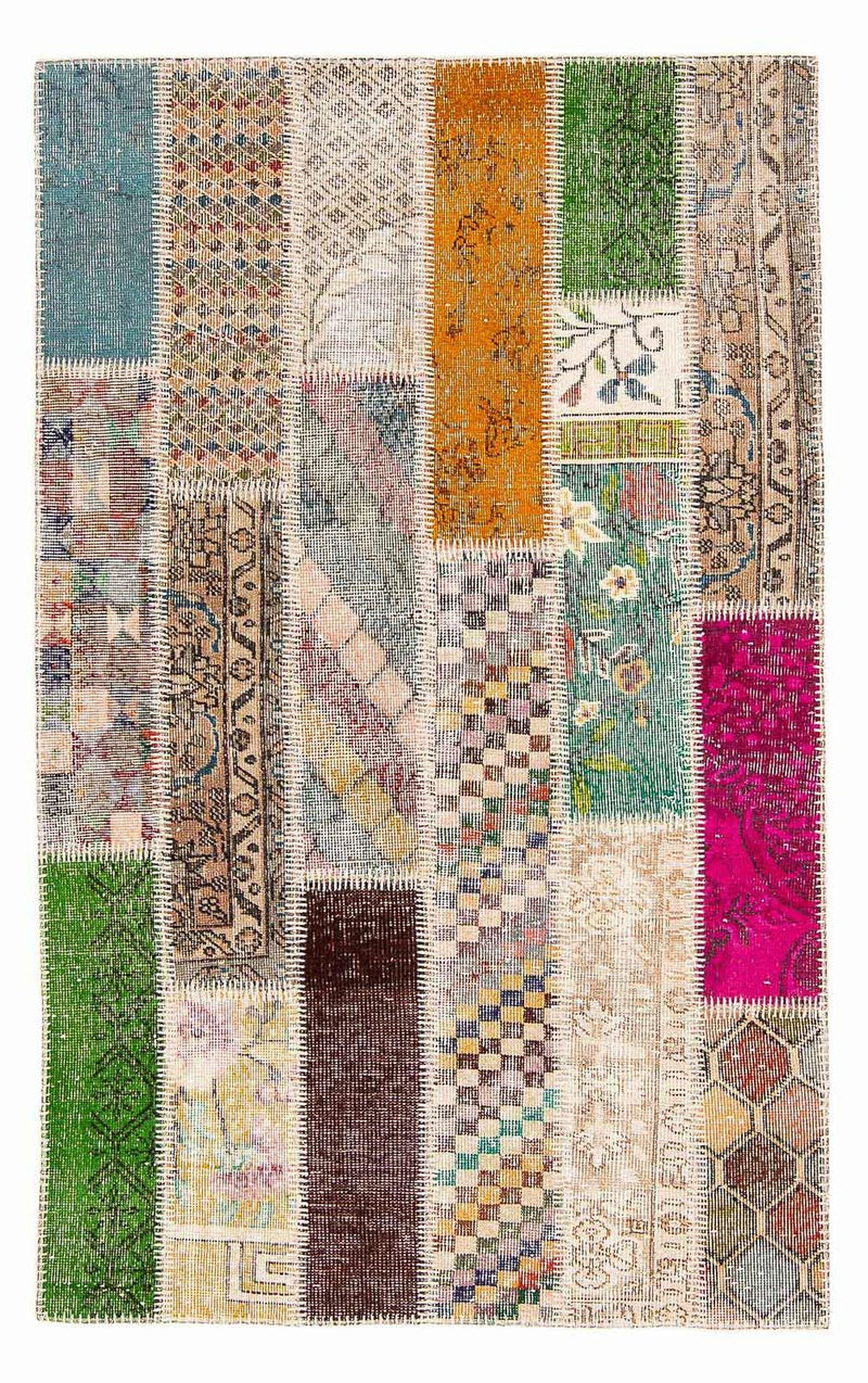 Alfombra de patchwork - 184 x 120 cm - multicolor