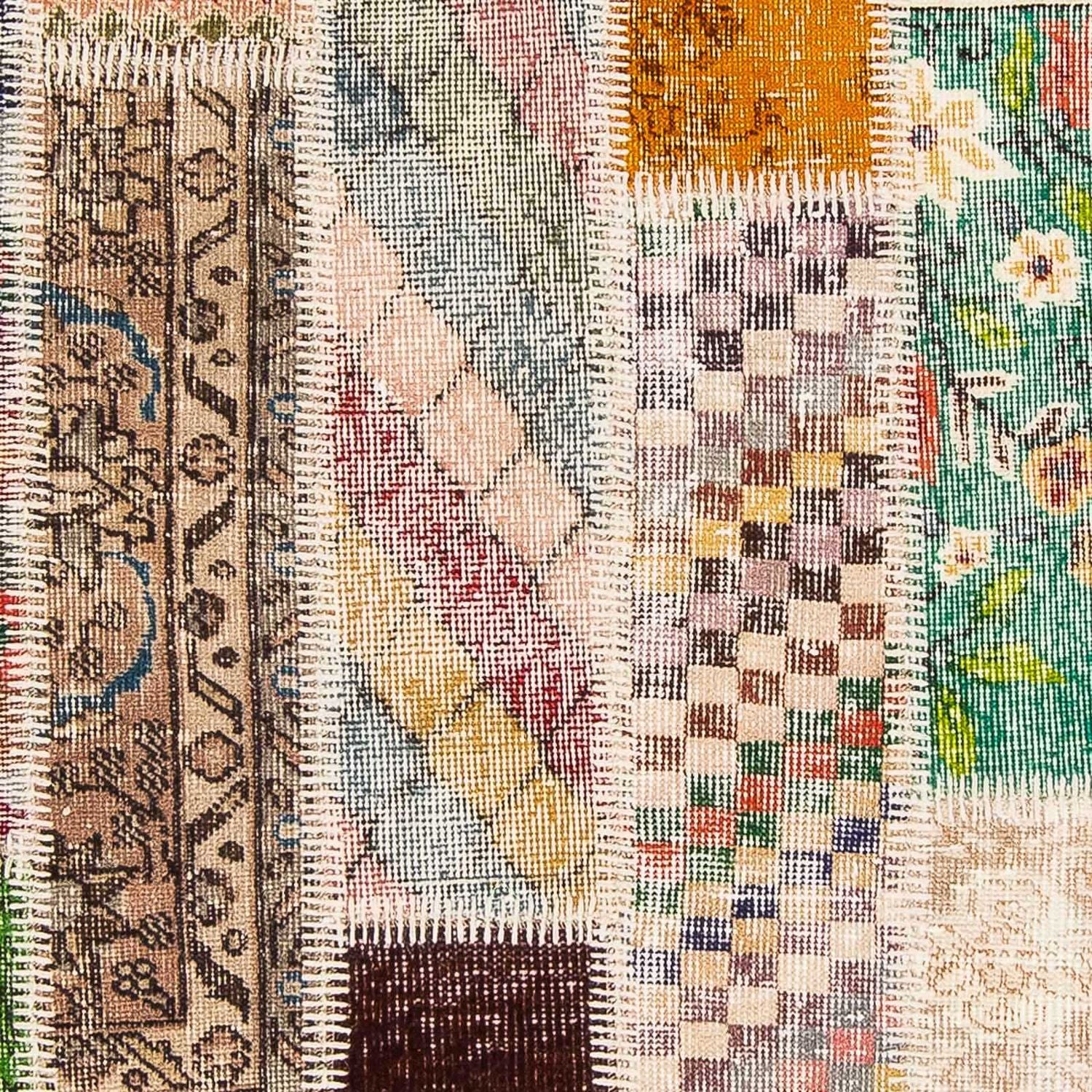 Alfombra de patchwork - 184 x 120 cm - multicolor