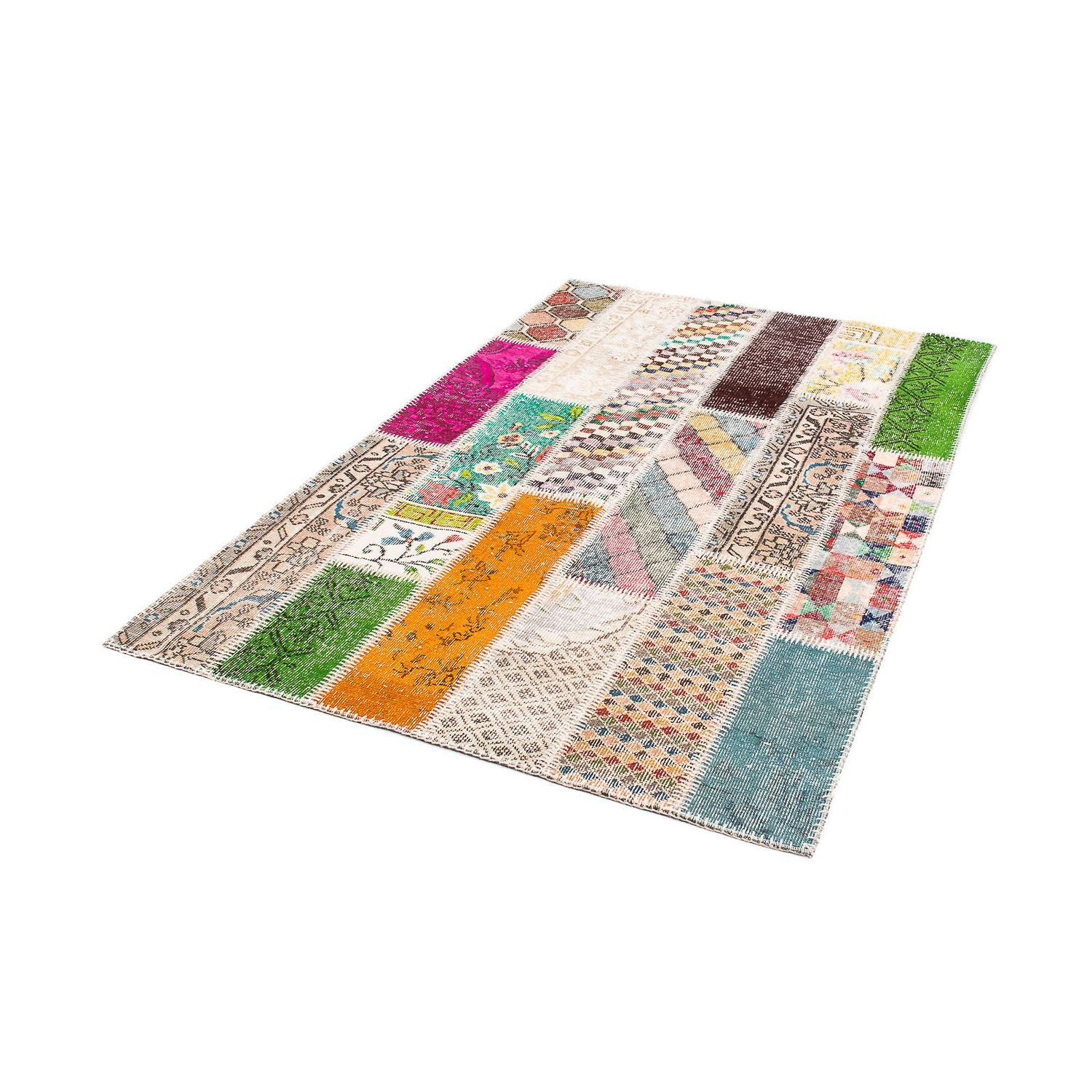 Alfombra de patchwork - 184 x 120 cm - multicolor