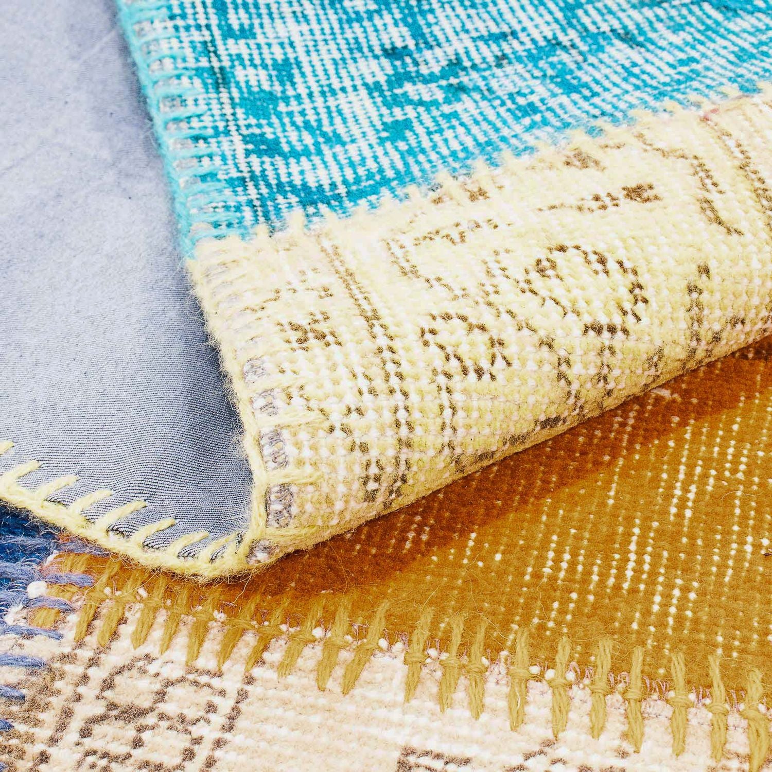 Alfombra de patchwork - 185 x 123 cm - multicolor