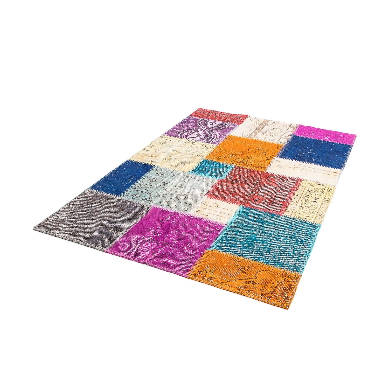 Alfombra de patchwork - 185 x 123 cm - multicolor