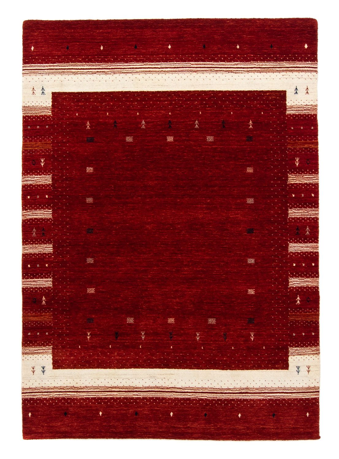 Alfombra Gabbeh - Loribaft Persa - 203 x 141 cm - rojo