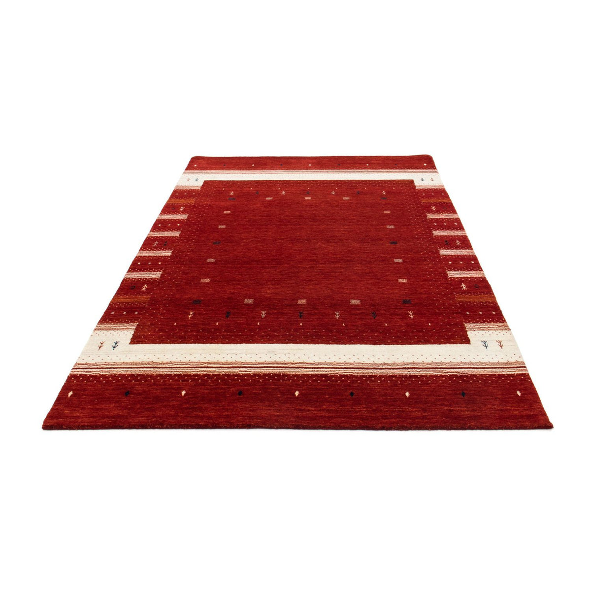 Alfombra Gabbeh - Loribaft Persa - 203 x 141 cm - rojo