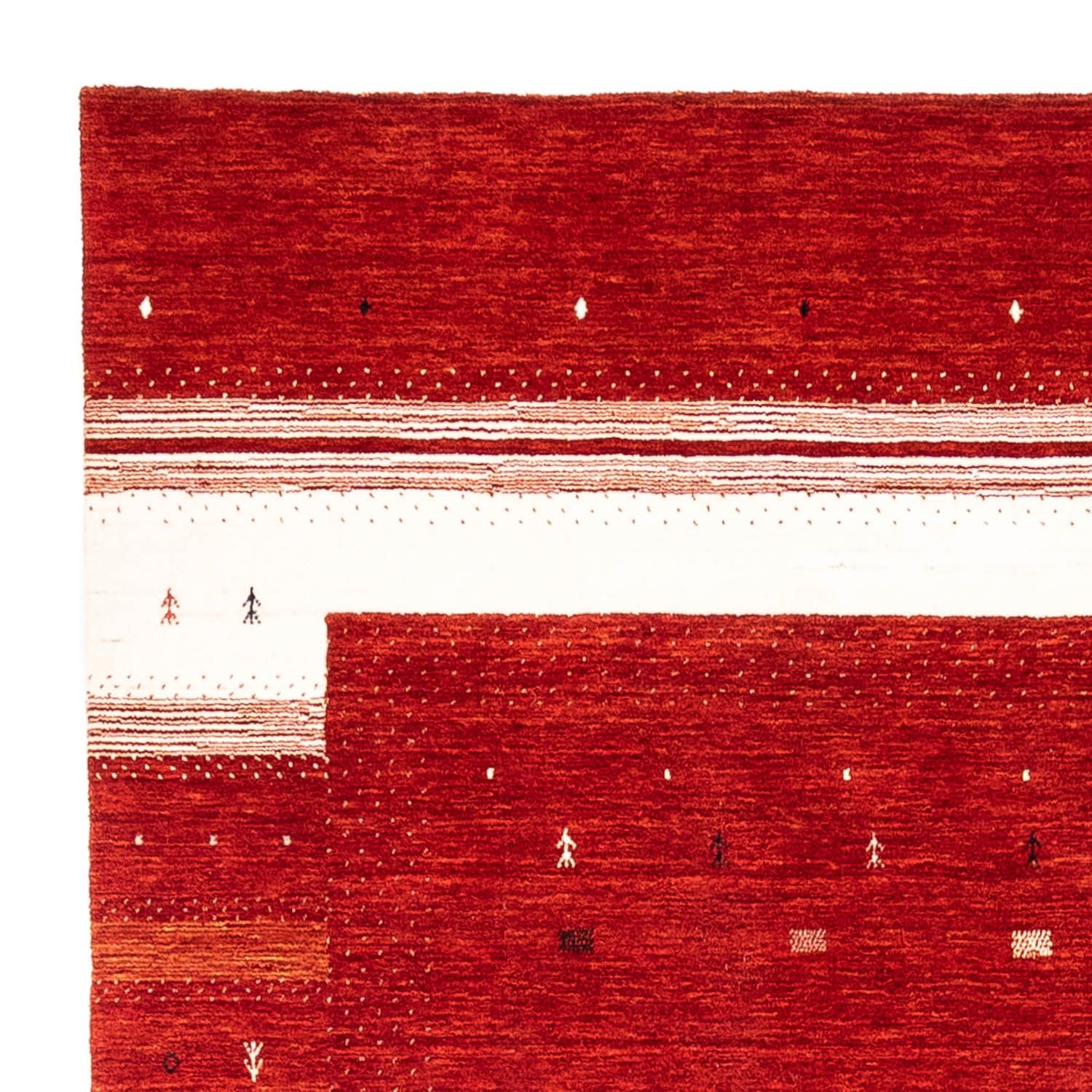 Alfombra Gabbeh - Loribaft Persa - 303 x 203 cm - rojo