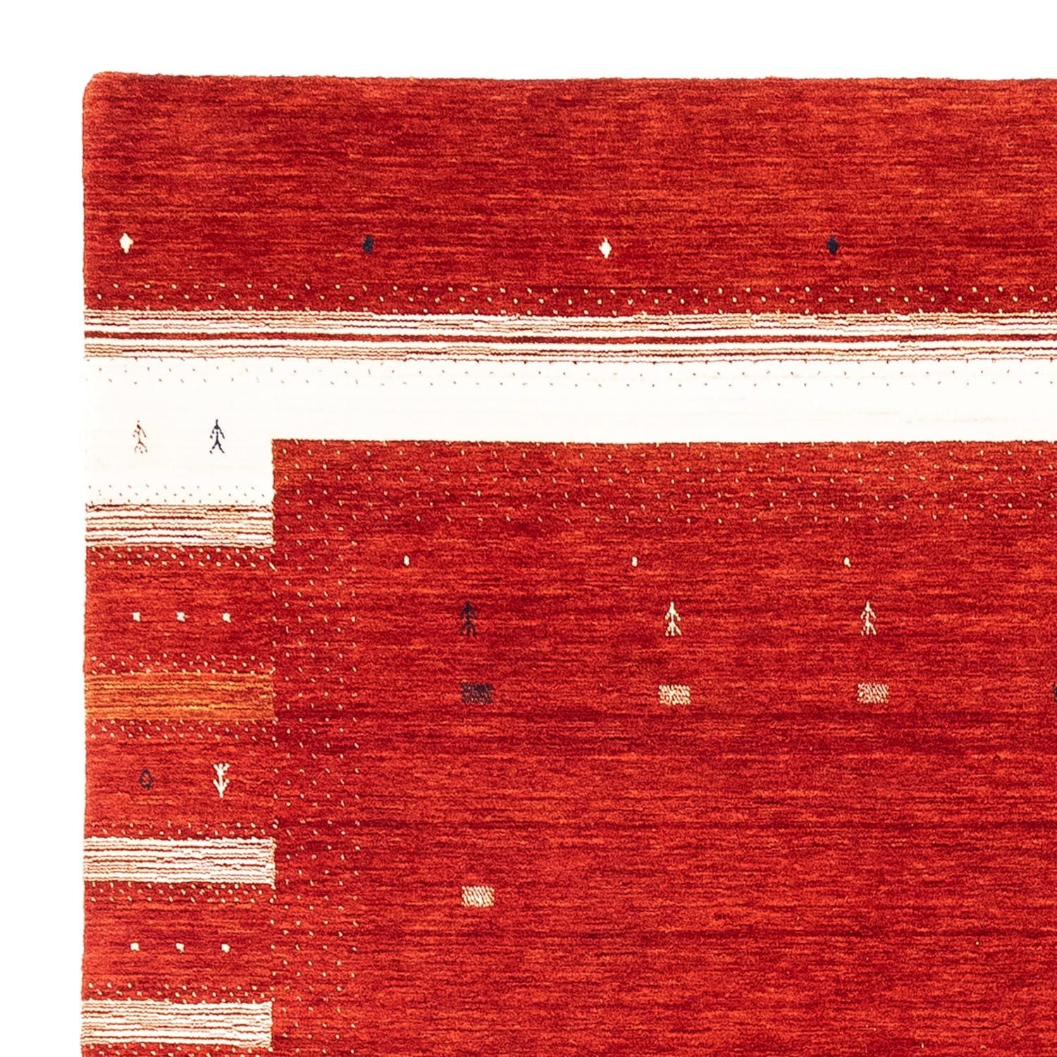 Alfombra Gabbeh - Loribaft Persa cuadrado  - 256 x 249 cm - rojo