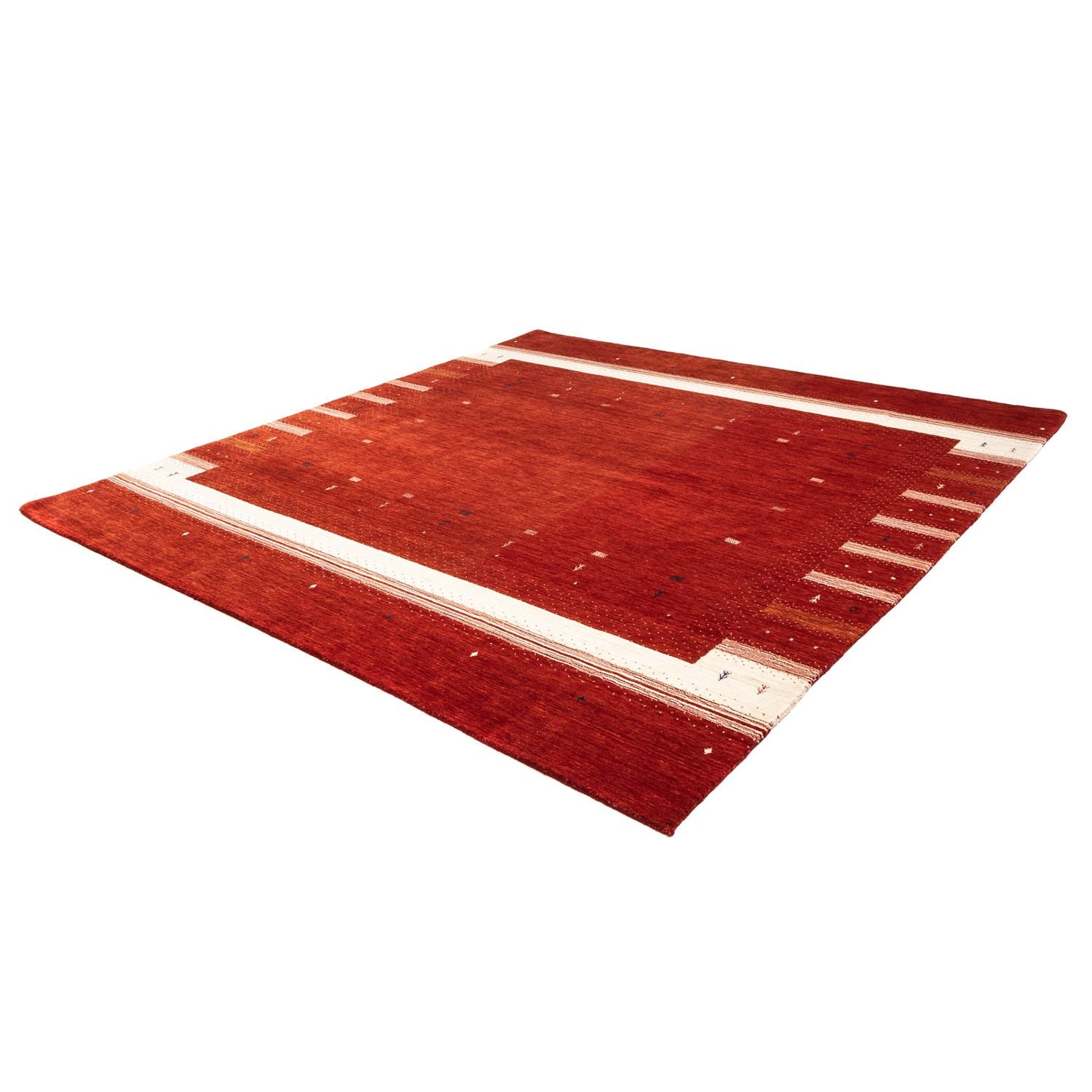 Alfombra Gabbeh - Loribaft Persa cuadrado  - 256 x 249 cm - rojo