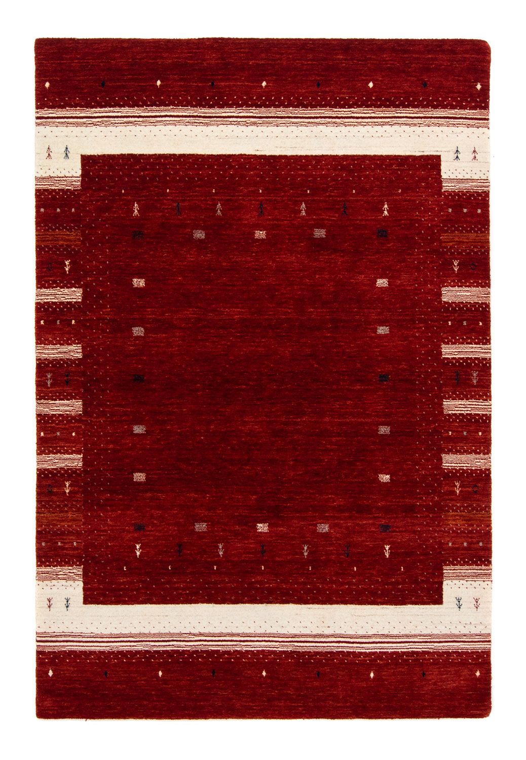 Alfombra Gabbeh - Loribaft Persa - 204 x 140 cm - rojo