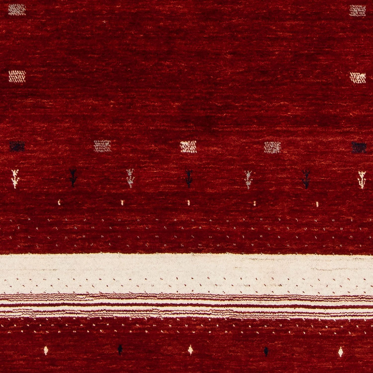 Alfombra Gabbeh - Loribaft Persa - 204 x 140 cm - rojo