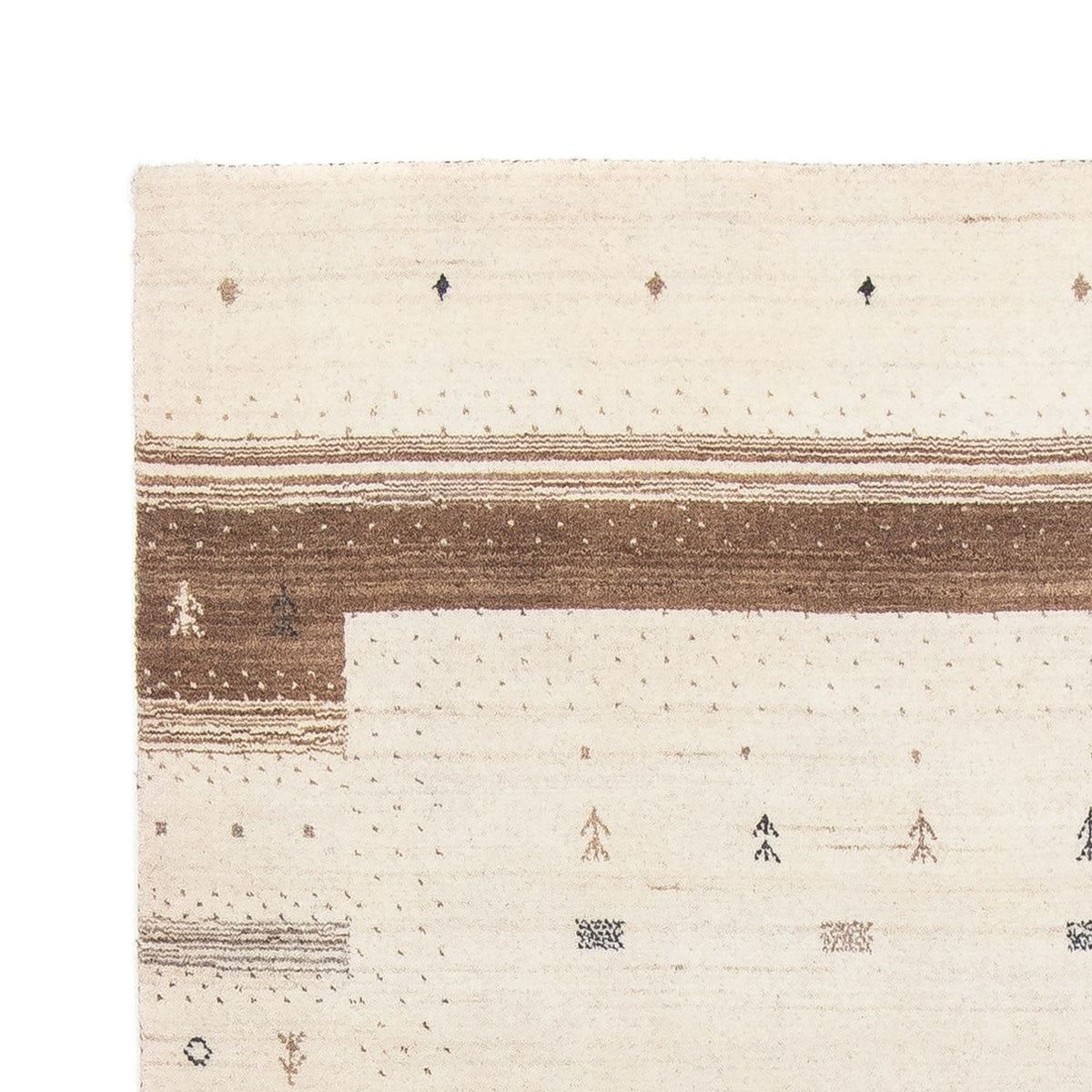 Alfombra Gabbeh - Loribaft Persa - 201 x 144 cm - beige