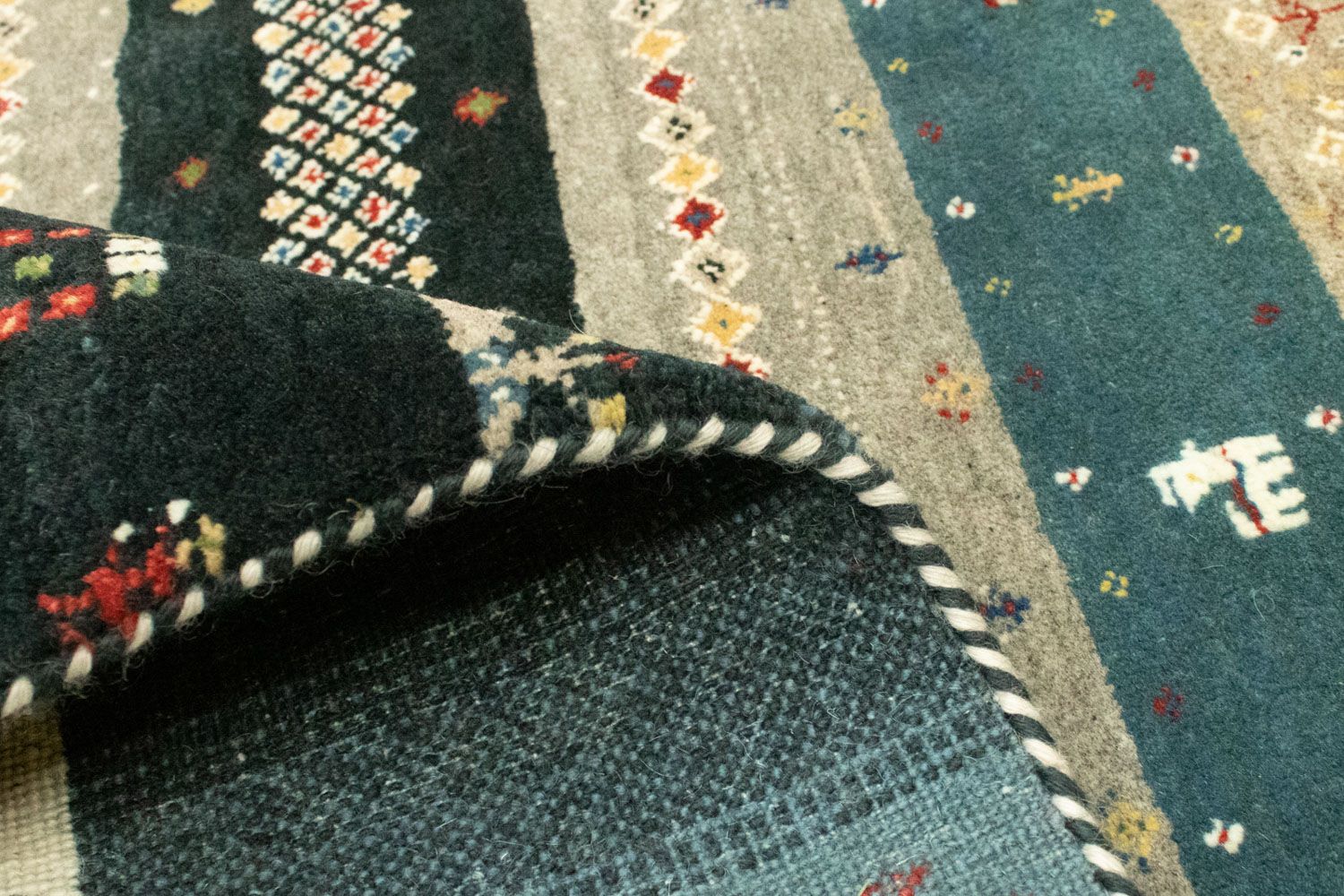 Alfombra Gabbeh - Loribaft Persa - 241 x 170 cm - multicolor