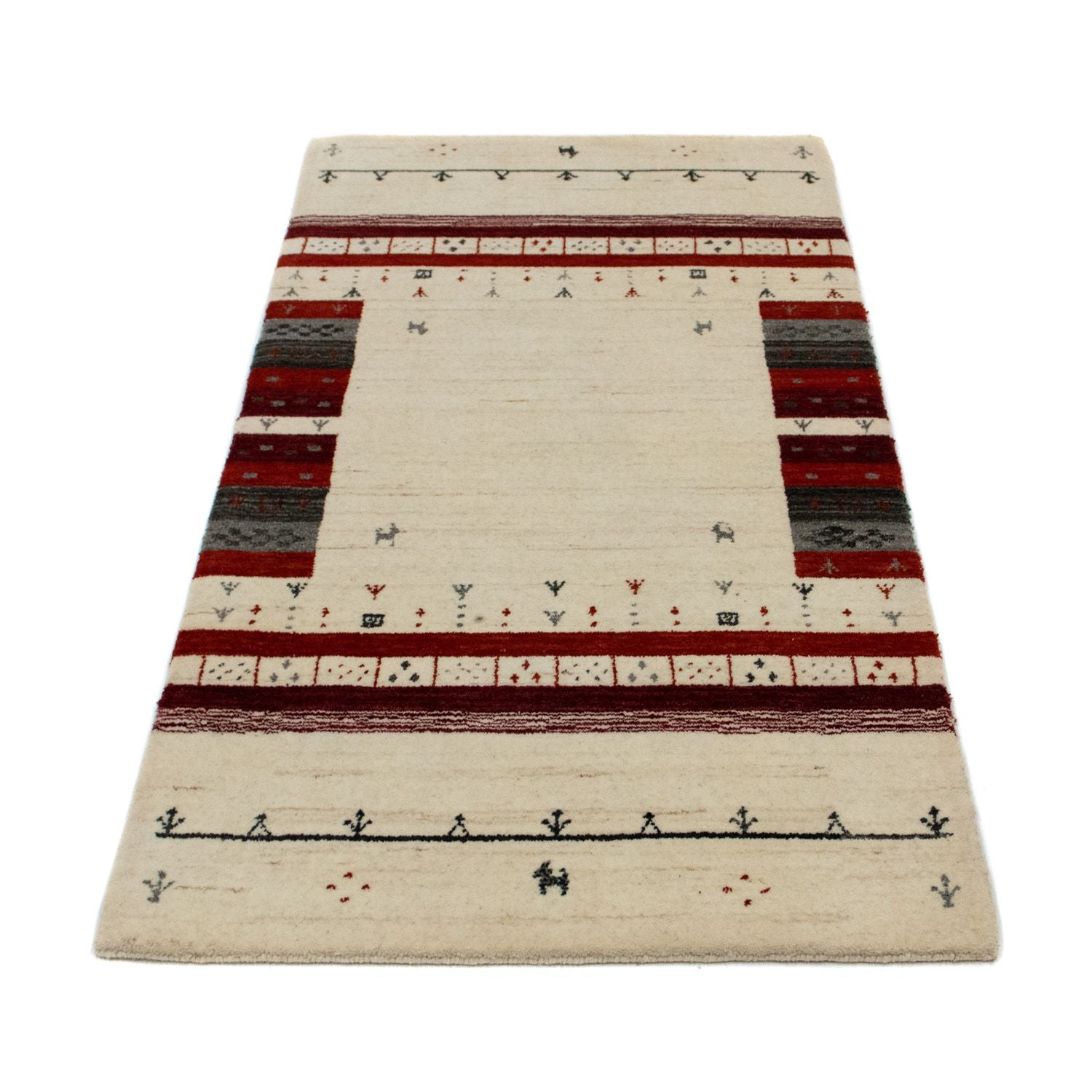 Alfombra Gabbeh - Loribaft Persa - 141 x 70 cm - beige