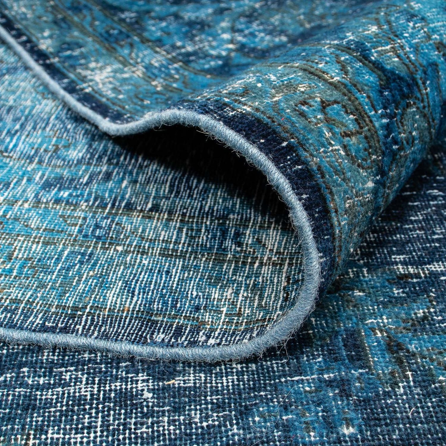 Alfombra Vintage - 384 x 293 cm - azul oscuro